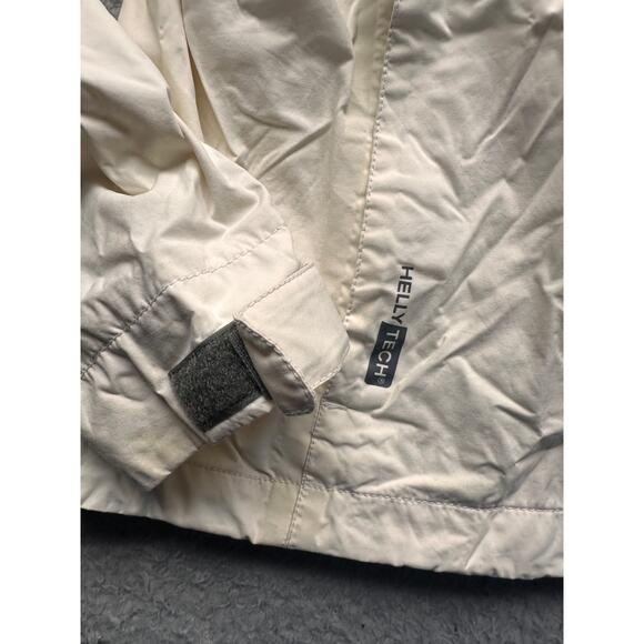 Helly Hansen Vancouver Rain Jacket Cream Beige Women Medium Rain Full Zip Hooded - Picture 9 of 15